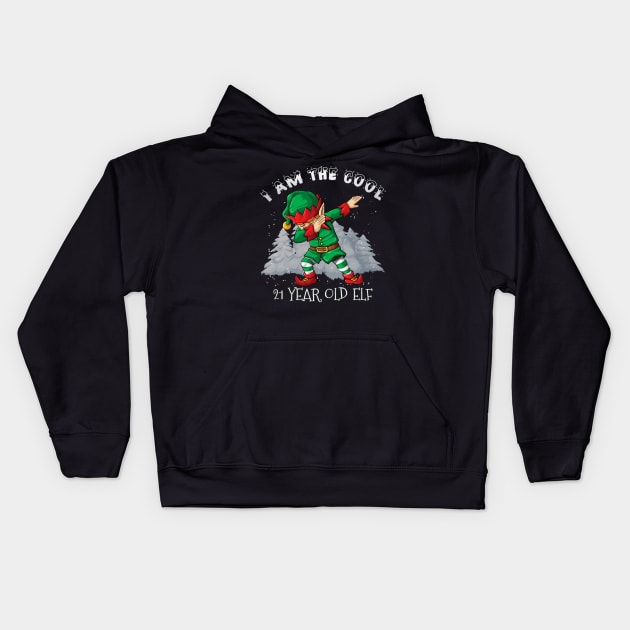 I'm The Cool 21 Year Old Dabbing Elf - 21 Year Old 21st Birthday Gift idea For Birthday Christmas Kids Hoodie by giftideas